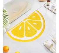 LEVINIS Alfombras de baño de frutas amarillas y limón, antideslizante, suave y absorbente de agua, alfombra de baño para baño, ducha, bañera, dormitorio, 31 x 19 pulgadas