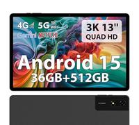 LEVIRTU Tablet 13 Pulgadas Android 15 Octa-Core 2.2GHz/36GB RAM+512GB ROM(TF 2TB) FHD 2944 * 1840, Gemini AI, 11580mAh/4G LTE+5G WiFi/Widevine L1/BT5.0/GPS/13MP Tablets con Teclado y Lápiz, Negro