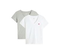 Levi's 2pack Vneck Tees Camiseta, 2 Pack V Cuello Blanco, S Mujeres