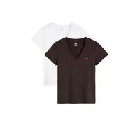 Levi's 2Pack Vneck Tees Camiseta, 2 Pack V Cuello Blanco, S Mujeres