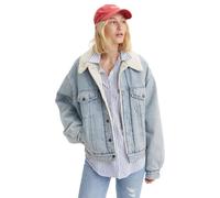 Chaqueta de los 90 con forro tipo sherpa Trucker Mujer Talla L. Color Azul