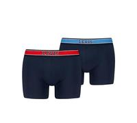 Levi's Algodón orgánico Colleagic Calzoncillos Boxeadores, Navy Red Combo, S (Pack de 2) Hombres