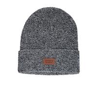 Levi's All Season Comfy Leather Logo Patch Cuffed Hero Beanie Hat Boina, Gris, Talla única Unisex Adulto