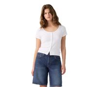 Levi's Austen - Camiseta para mujer con cuello redondo, corte entallado, blanco brillante - blanco, XL