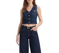 Levi's Bella Denim Corset Camisa de Mujer con Cuello Abotonado, Dark Side Scrape, XL