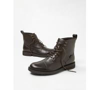 Levi's Botas de hombre de piel tipo militar con cierre de cordones. Marrón 40