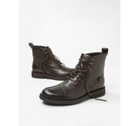 Levi's Botas de hombre de piel tipo militar con cierre de cordones. Marrón 42