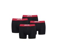 Levi's Boxer Hombre (Pack de 4), Negro (Black/Red) L