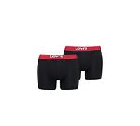 Levi's – Boxer Solid Basic Organic 2P – Ropa interior hombre – Negro/Rojo – Talla S