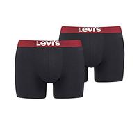 Levi's Men's Solid Basic Boxers (2 Pack) Boxer Shorts, Multicolour (Black/Red), M (Pack de 2) para Hombre