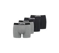 Levi's Boxers Sólidos Básicos para Hombre (4 Unidades) Ropa Interior, Grey Black, XL (Pack de 4)
