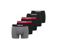 Levis - Calzoncillos bóxer para hombre, paquete de 5 unidades, elásticos, de algodón, tallas S, M, L, XL, XXL, negro, azul, gris, Black/Red/Grey 004, M
