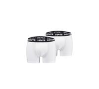 Levis - Calzoncillos tipo bóxer para hombre, 2 unidades, blanco/negro, S