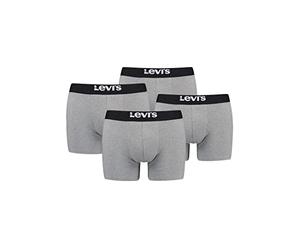 Levi's Calzoncillos tipo bóxer para hombre de algodón orgánico en paquete de 4 unidades, gris, M