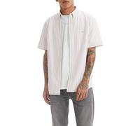 Levi'S Camisa de Manga Corta para Hombre con Botones auténticos, Cupertino Stripe Bri, L