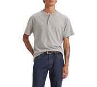 Levi'S Camisa Henley con Botones y Manga Corta, Mid Tono Grey Heathe, S