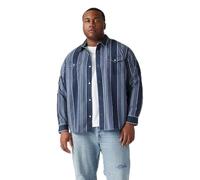 Levi's Camisa Occidental de Corte Holgado Grande y Alto para Hombre, Carson Stripe Dress Blues, XXXL