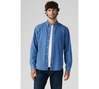 LEVI'S Camisa oxford recta con cuello abotonado. Color azul
