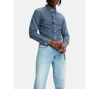 Levi's Long-Sleeve Battery Housemark Slim Camisa, Trinity Medium Wash, XL Hombre