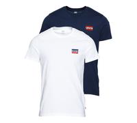 LEVI'S ® Camiseta '2 Pack Crewneck Graphic' navy / rojo / blanco, Talla S