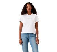 Levi's Camiseta de Manga Corta para Mujer, diseño clásico con Logotipo de Rhinestone, Talla L