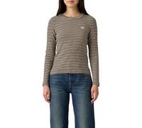 Levi'S Camiseta de Manga Larga para Mujer Essential Housemark, Cassie Stripe Anthra, M