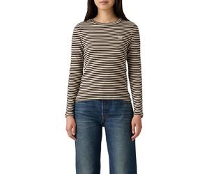 Levi'S Camiseta de Manga Larga para Mujer Essential Housemark, Cassie Stripe Anthra, S