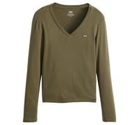 Levi's Camiseta de Manga Larga para Mujer Essential Housemark, Color Verde., L