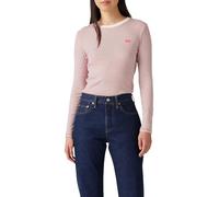 Levi's Camiseta de Manga Larga para Mujer Essential Housemark, Turmeric Stripe Flame Scarlet, XXS