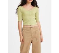 Levi's Camiseta de mujer de manga 3/4 y escote barco. Verde 36/XS
