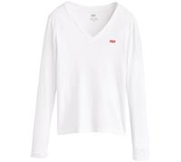 LEVI'S ® Camiseta 'Essential Housemark Long Sleeve V-Neck Tee' rojo / blanco L rojo / blanco