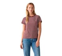Levi's Camiseta para Mujer The tee Striped Chesthit Logo, Trudy Stripe Chocola, L