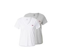LEVI'S ® Camiseta 'Perfect V-Neck Tee (2-Pack)' gris / blanco L gris / blanco