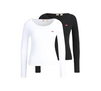 Levi's Long-Sleeve 2-Pack Tee Camiseta Mujer, Tea Caviar / White +, L
