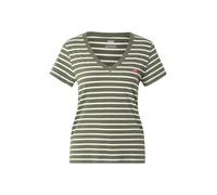 LEVI'S Camiseta a rayas, logo en la parte delantera, cuello de pico. Color Rayas Caqui