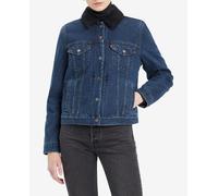 Levi's Cazadora vaquera de mujer con interior de borreguito. Azul marino 42 (L)