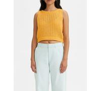 Levi's Chaleco de mujer de punto con cuello redondo. Amarillo 36/XS