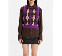 Levi's Chaleco de mujer de punto con cuello redondo. Morado 36/XS