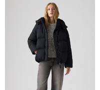 LEVI'S Chaqueta acolchada corta con capucha. Color Gris Oscuro