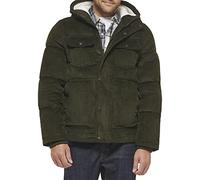 Levi's Chaqueta Acolchada Militar Pesada de Longitud Media con Capucha Abrigo Alternativo de plumón, Pana Oliva, Medium para Hombre