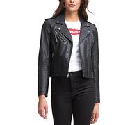 Levi's Chaqueta clásica asimétrica de piel sintética para mujer (tallas estándar y grandes), Negro -, S