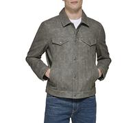 Levi's Chaqueta clásica para camionero de piel sintética para hombre, gris claro, S