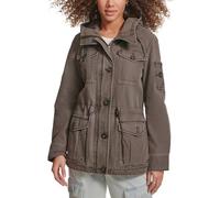 Levi's Chaqueta de algodón con capucha para mujer (tallas estándar y grandes), Gris, XS