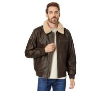 Levi's - Chaqueta de aviador de piel sintética para hombre con cuello sherpa, Marrón, Small