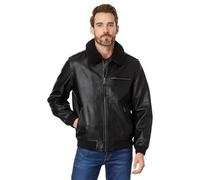 Levi's Chaqueta de aviador de piel sintética para hombre con cuello sherpa, Negro, S