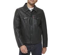 Levi's Chaqueta de camionero clásica de piel sintética para hombre, Nuevo Negro, 4X