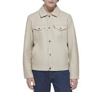 Levi's Chaqueta de camionero clásica de piel sintética para hombre, Nuevo ostra, Medium