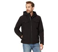 Levi's Chaqueta de camionero con capucha y forro Sherpa de dos bolsillos para hombre, Black Tech, L