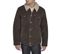 Levi's Chaqueta de camionero de pana con forro de sherpa para hombre (talla regular, grande y alta), Marrón(Turkish coffee), Large