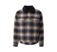 LEVI'S ® Chaqueta de entretiempo 'Relaxed Fit Plaid Sherpa Trucker Jacket' marrón oscuro / negro / blanco M marrón oscuro / negro / blanco